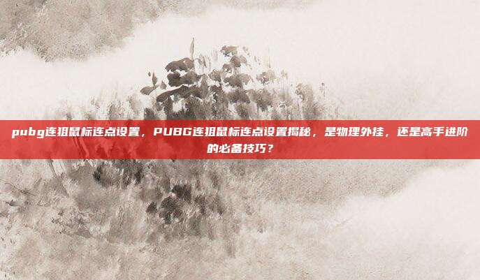 pubg连狙鼠标连点设置,PUBG连狙鼠标连点设置揭秘,是物理外挂,还是高手进阶的必备技巧?