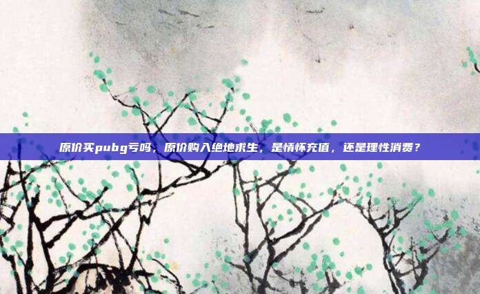 原价买pubg亏吗,原价购入绝地求生,是情怀充值,还是理性消费?