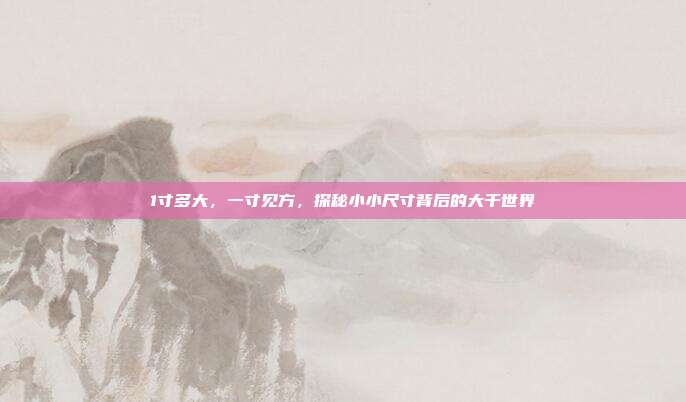 1寸多大,一寸见方,探秘小小尺寸背后的大千世界