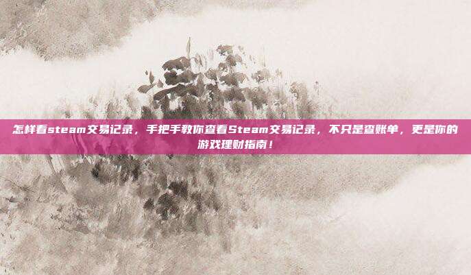 怎样看steam交易记录,手把手教你查看Steam交易记录,不只是查账单,更是你的游戏理财指南!
