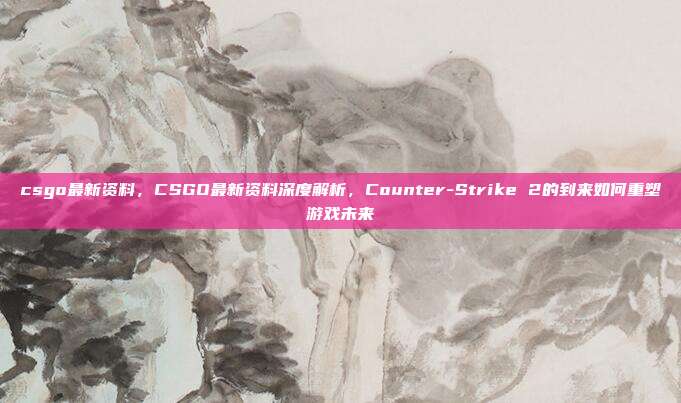 csgo最新资料，CSGO最新资料深度解析，Counter-Strike 2的到来如何重塑游戏未来
