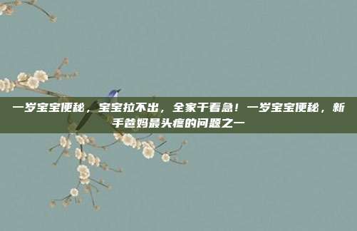 一岁宝宝便秘,宝宝拉不出,全家干着急!一岁宝宝便秘,新手爸妈最头疼的问题之一