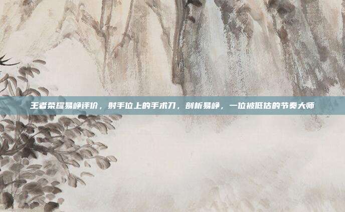 王者荣耀易峥评价,射手位上的手术刀,剖析易峥,一位被低估的节奏大师
