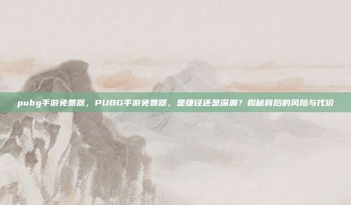 pubg手游免费器,PUBG手游免费器,是捷径还是深渊?揭秘背后的风险与代价