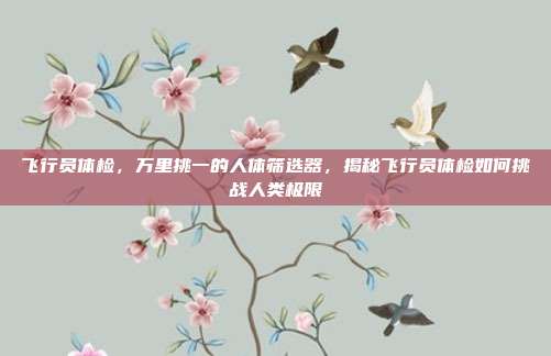 飞行员体检,万里挑一的人体筛选器,揭秘飞行员体检如何挑战人类极限