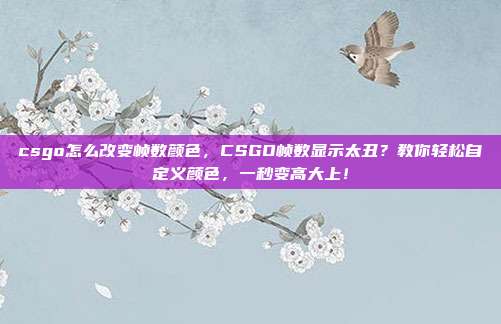 csgo怎么改变帧数颜色，CSGO帧数显示太丑？教你轻松自定义颜色，一秒变高大上！