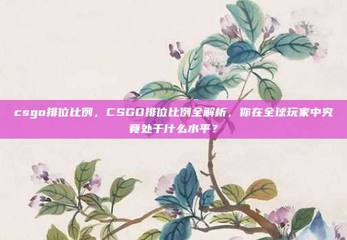 csgo排位比例,CSGO排位比例全解析,你在全球玩家中究竟处于什么水平?