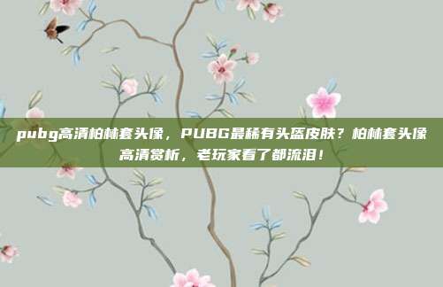 pubg高清柏林套头像,PUBG最稀有头盔皮肤?柏林套头像高清赏析,老玩家看了都流泪!