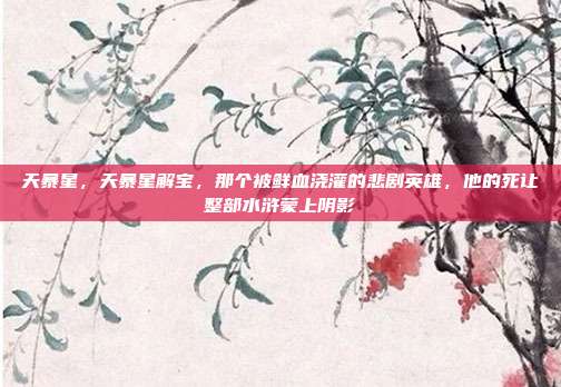 天暴星,天暴星解宝,那个被鲜血浇灌的悲剧英雄,他的死让整部水浒蒙上阴影