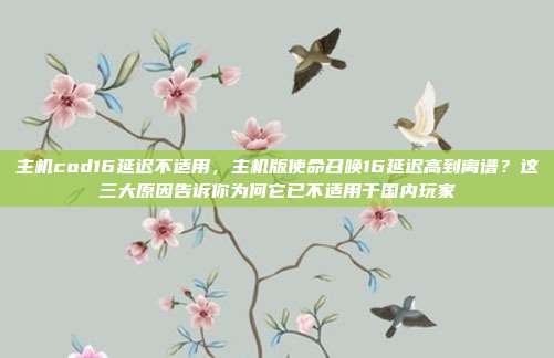 主机cod16延迟不适用,主机版使命召唤16延迟高到离谱?这三大原因告诉你为何它已不适用于国内玩家