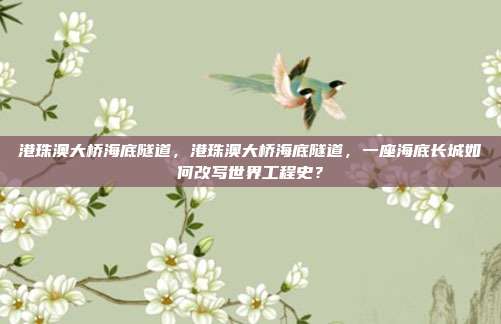港珠澳大桥海底隧道,港珠澳大桥海底隧道,一座海底长城如何改写世界工程史?