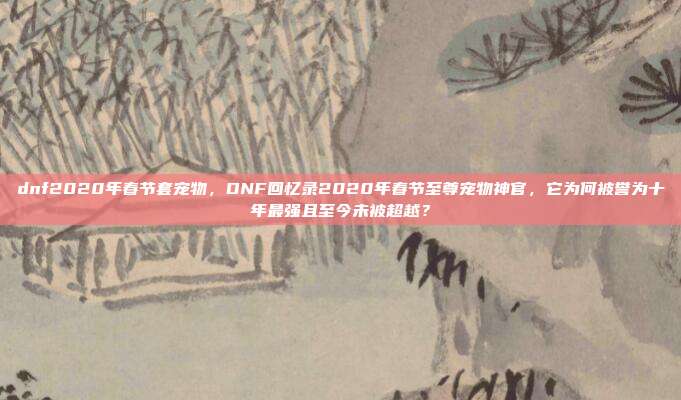 dnf2020年春节套宠物,DNF回忆录2020年春节至尊宠物神官,它为何被誉为十年最强且至今未被超越?