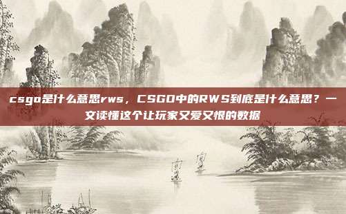 csgo是什么意思rws,CSGO中的RWS到底是什么意思?一文读懂这个让玩家又爱又恨的数据