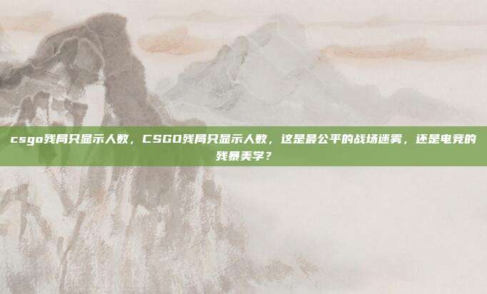 csgo残局只显示人数，CSGO残局只显示人数，这是最公平的战场迷雾，还是电竞的残暴美学？