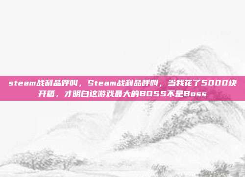 steam战利品呼叫,Steam战利品呼叫,当我花了5000块开箱,才明白这游戏最大的BOSS不是Boss