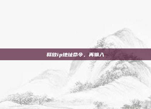 释放ip地址命令,再输入