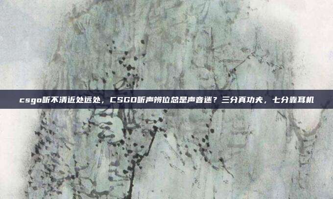 csgo听不清近处远处,CSGO听声辨位总是声音迷?三分真功夫,七分靠耳机