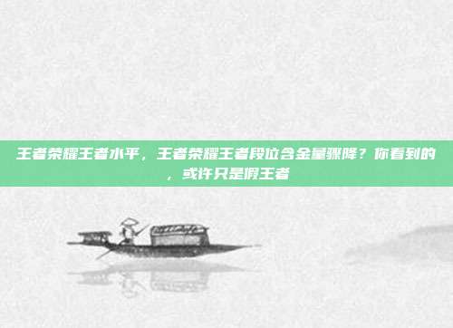 王者荣耀王者水平,王者荣耀王者段位含金量骤降?你看到的,或许只是假王者