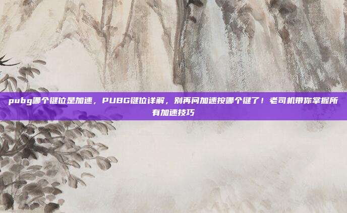 pubg哪个键位是加速,PUBG键位详解,别再问加速按哪个键了!老司机带你掌握所有加速技巧