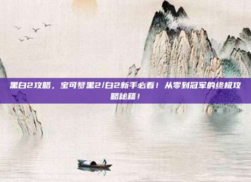 黑白2攻略,宝可梦黑2/白2新手必看!从零到冠军的终极攻略秘籍!