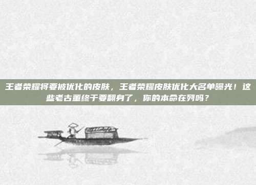 王者荣耀将要被优化的皮肤,王者荣耀皮肤优化大名单曝光!这些老古董终于要翻身了,你的本命在列吗?