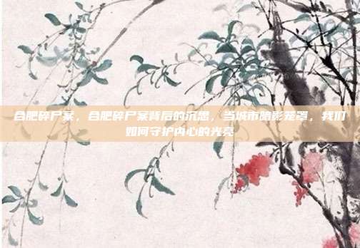 合肥碎尸案,合肥碎尸案背后的沉思,当城市暗影笼罩,我们如何守护内心的光亮