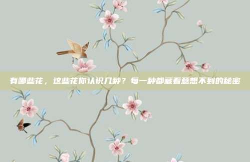 有哪些花，这些花你认识几种？每一种都藏着意想不到的秘密