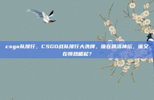 csgo队排行,CSGO战队排行大洗牌,谁在跌落神坛,谁又在悄然崛起?