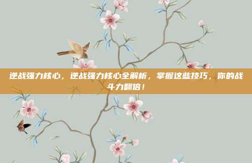 逆战强力核心,逆战强力核心全解析,掌握这些技巧,你的战斗力翻倍!