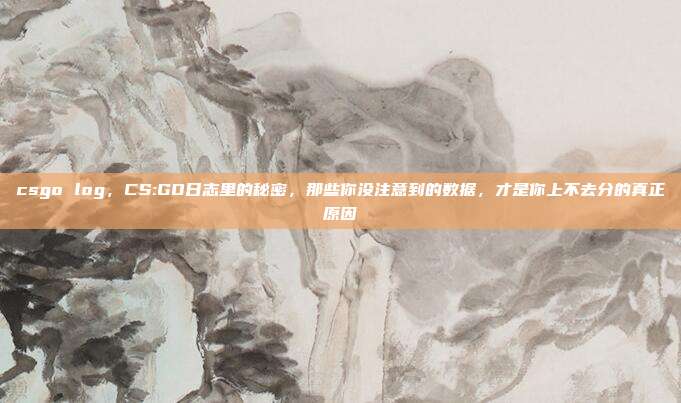 csgo log,CS:GO日志里的秘密,那些你没注意到的数据,才是你上不去分的真正原因