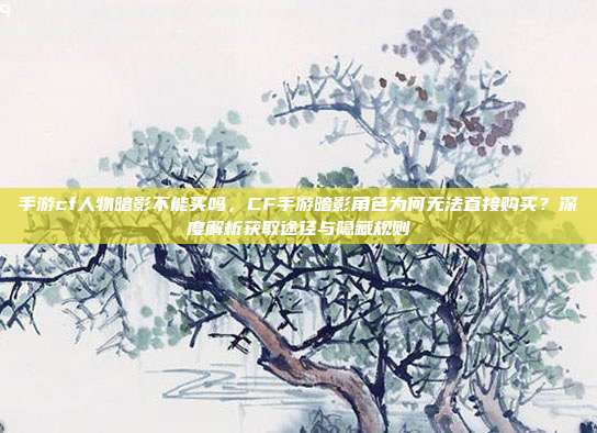 手游cf人物暗影不能买吗,CF手游暗影角色为何无法直接购买?深度解析获取途径与隐藏规则