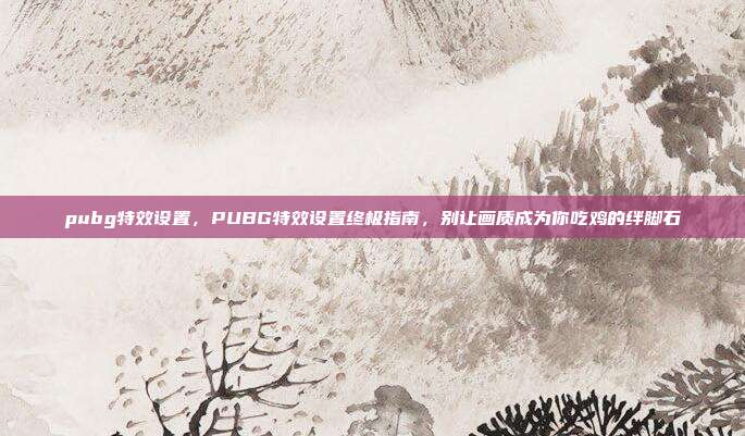 pubg特效设置，PUBG特效设置终极指南，别让画质成为你吃鸡的绊脚石