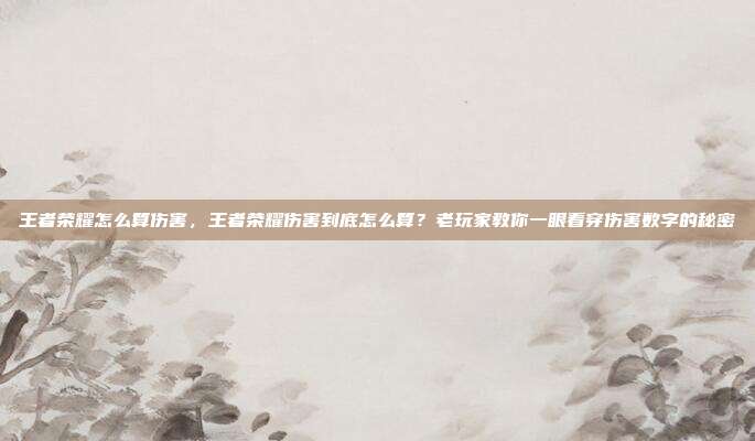 王者荣耀怎么算伤害,王者荣耀伤害到底怎么算?老玩家教你一眼看穿伤害数字的秘密