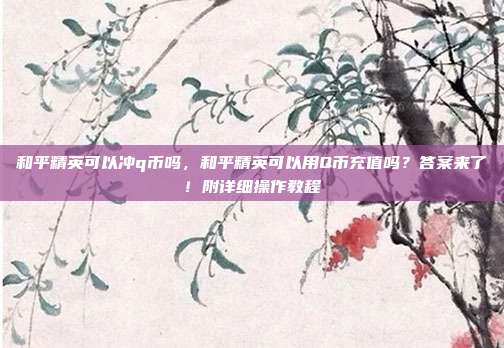 和平精英可以冲q币吗,和平精英可以用Q币充值吗?答案来了!附详细操作教程