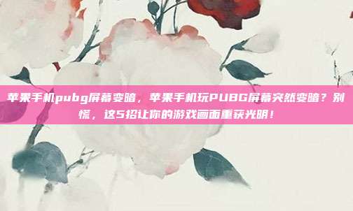 苹果手机pubg屏幕变暗,苹果手机玩PUBG屏幕突然变暗?别慌,这5招让你的游戏画面重获光明!