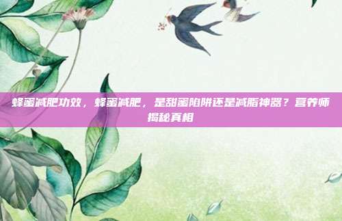 蜂蜜减肥功效,蜂蜜减肥,是甜蜜陷阱还是减脂神器?营养师揭秘真相