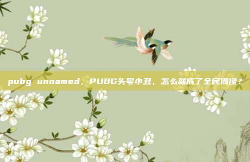pubg unnamed,PUBG头号小丑,怎么就成了全民偶像?