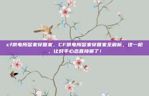 cf供电所警家穿匪家,CF供电所警家穿匪家全解析,这一枪,让对手心态直接崩了!