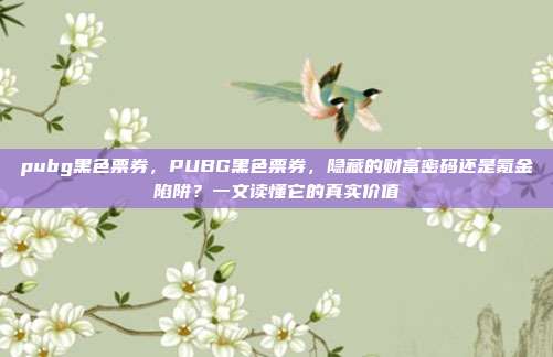 pubg黑色票券,PUBG黑色票券,隐藏的财富密码还是氪金陷阱?一文读懂它的真实价值