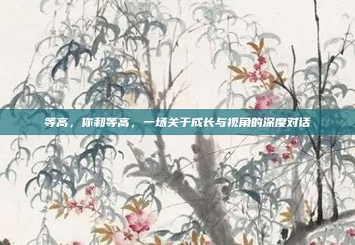 等高,你和等高,一场关于成长与视角的深度对话