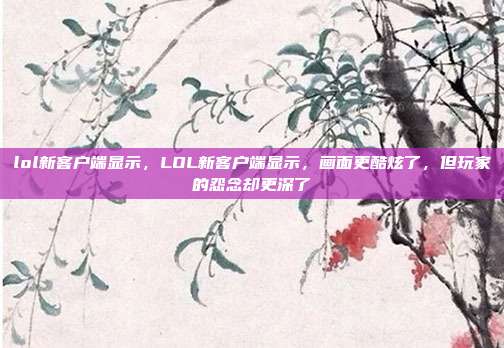lol新客户端显示,LOL新客户端显示,画面更酷炫了,但玩家的怨念却更深了