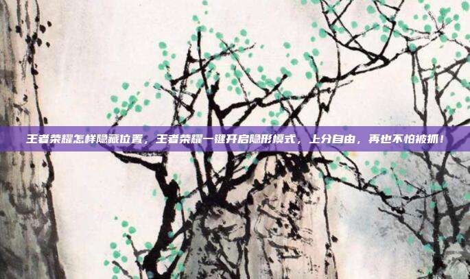 王者荣耀怎样隐藏位置,王者荣耀一键开启隐形模式,上分自由,再也不怕被抓!