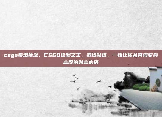 csgo泰坦捡漏,CSGO捡漏之王,泰坦贴纸,一张让你从穷狗变身富哥的财富密码