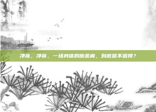 净食,净食,一场身体的断舍离,到底值不值得?