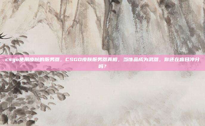 csgo使用皮肤的服务器,CSGO皮肤服务器真相,当饰品成为武器,你还在盲目冲分吗?