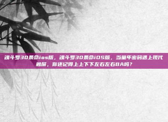 魂斗罗30条命ios版,魂斗罗30条命iOS版,当童年密码遇上现代触屏,你还记得上上下下左右左右BA吗?