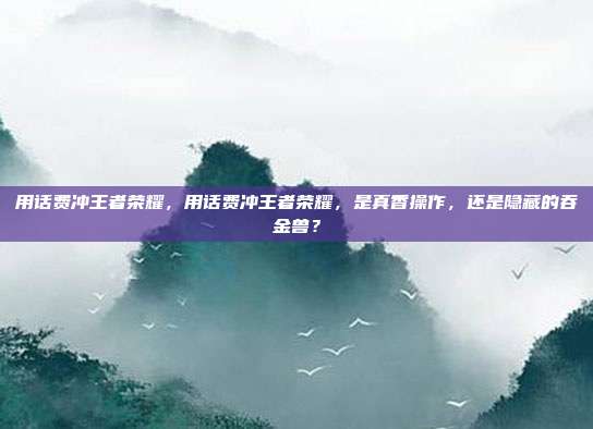 用话费冲王者荣耀，用话费冲王者荣耀，是真香操作，还是隐藏的吞金兽？