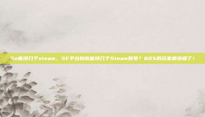 5e能绑几个steam,5E平台到底能绑几个Steam账号?80%的玩家都搞错了!