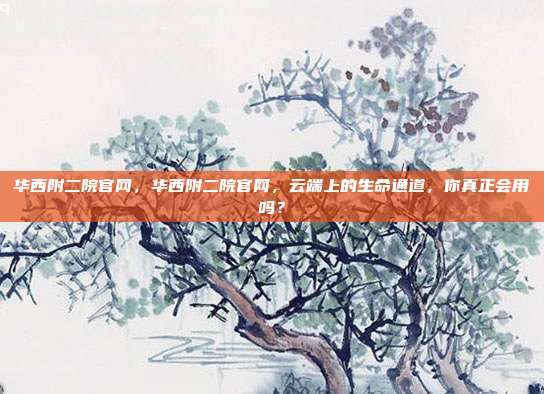 华西附二院官网,华西附二院官网,云端上的生命通道,你真正会用吗?