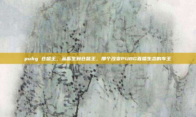 pubg 仓鼠王,从畜生到仓鼠王,那个改变PUBG直播生态的车王
